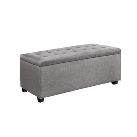 Artiss Storage Ottoman Blanket Box 97cm Linen Light Grey