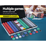 Poker Chip Set 1000PC Chips TEXAS HOLD'EM Casino Gambling Dice Cards