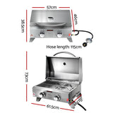 Grillz Portable 2 Burner Gas BBQ | Outdoor | King Of Knives