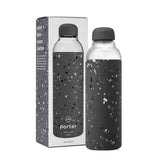 Porter Glass Bottle Terrazzo 591ml - Charcoal | King of Knives Australia