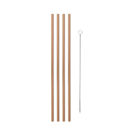 Porter Metal Straws 10in w/Cleaner (set 4) - Copper
