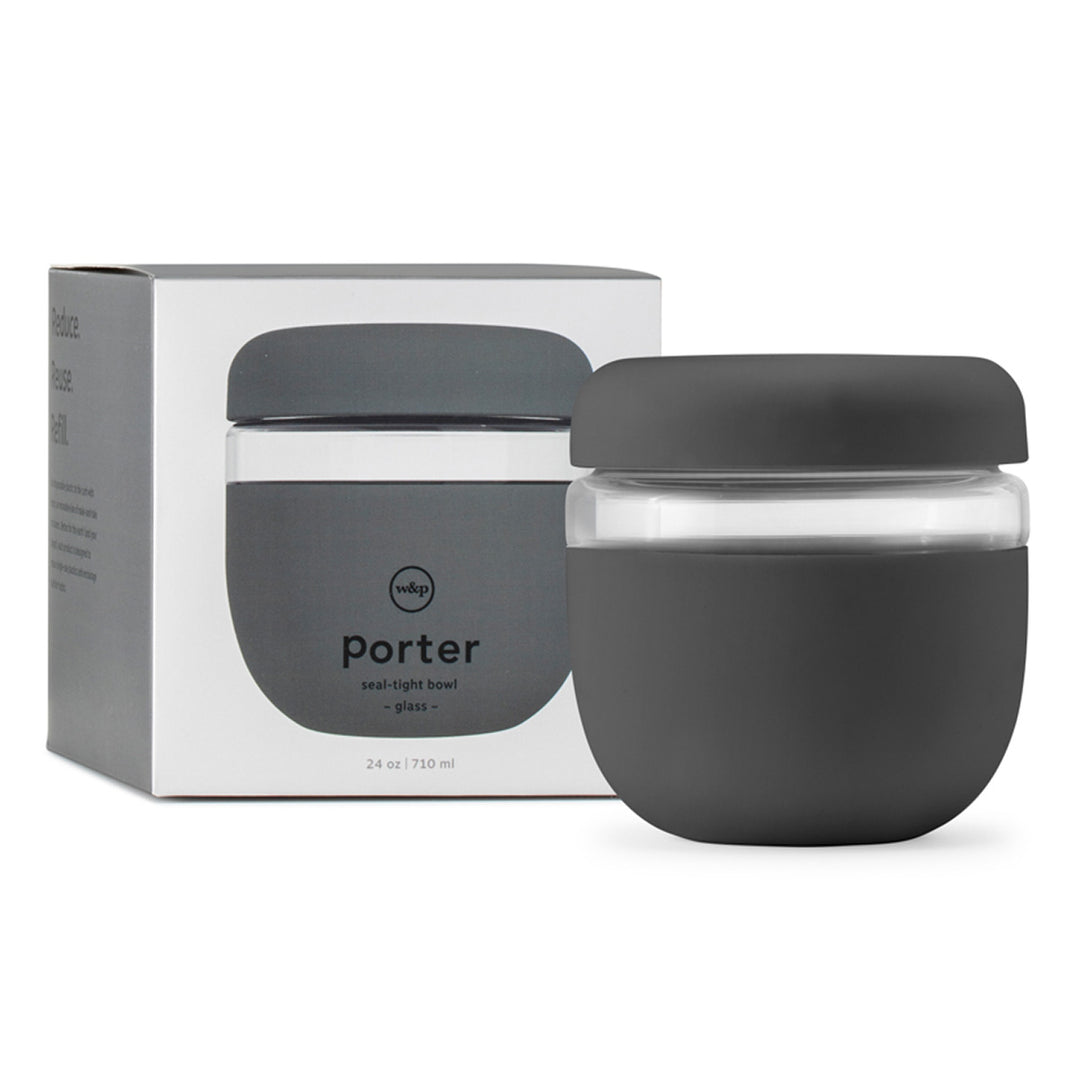 Porter Seal Tight Glass Bowl 710ml - Charcoal