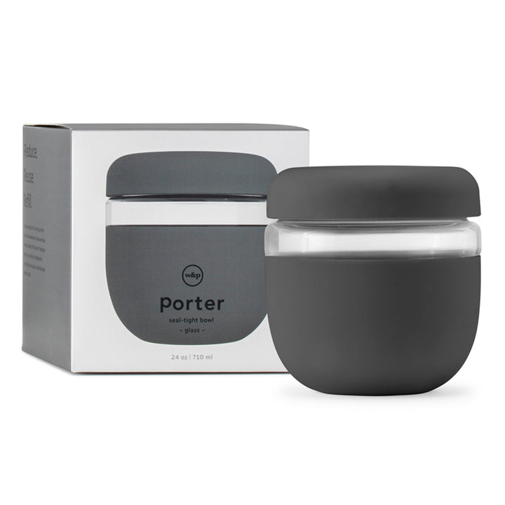 Porter Seal Tight Glass Bowl 710ml - Charcoal