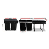 Cefito 2x20L Pull Out Bin - Black