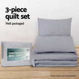 Giselle Quilt Cover Set Classic Grey - King