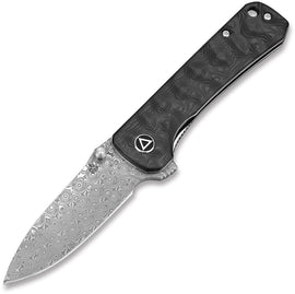 QSP Knife Hawk Linerlock Carbon Fiber Damascus Steel Blade | Sporting Knife | King of Knives Australia