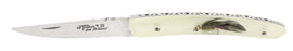 Robert David, 12cm pocket knife, white with inlaid fishing fly