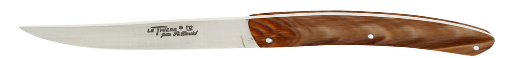 Rober David set 6 steak knives in block, acrylic chocolate coloured handle