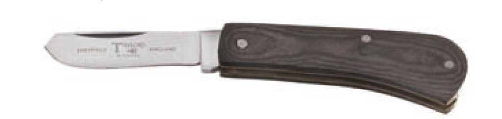 Taylors folding castrating knife, 7cm s/s,  black handle
