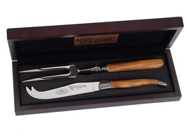 Laguiole En Aubrac 2pc Forged Cheese Set - Olive Wood