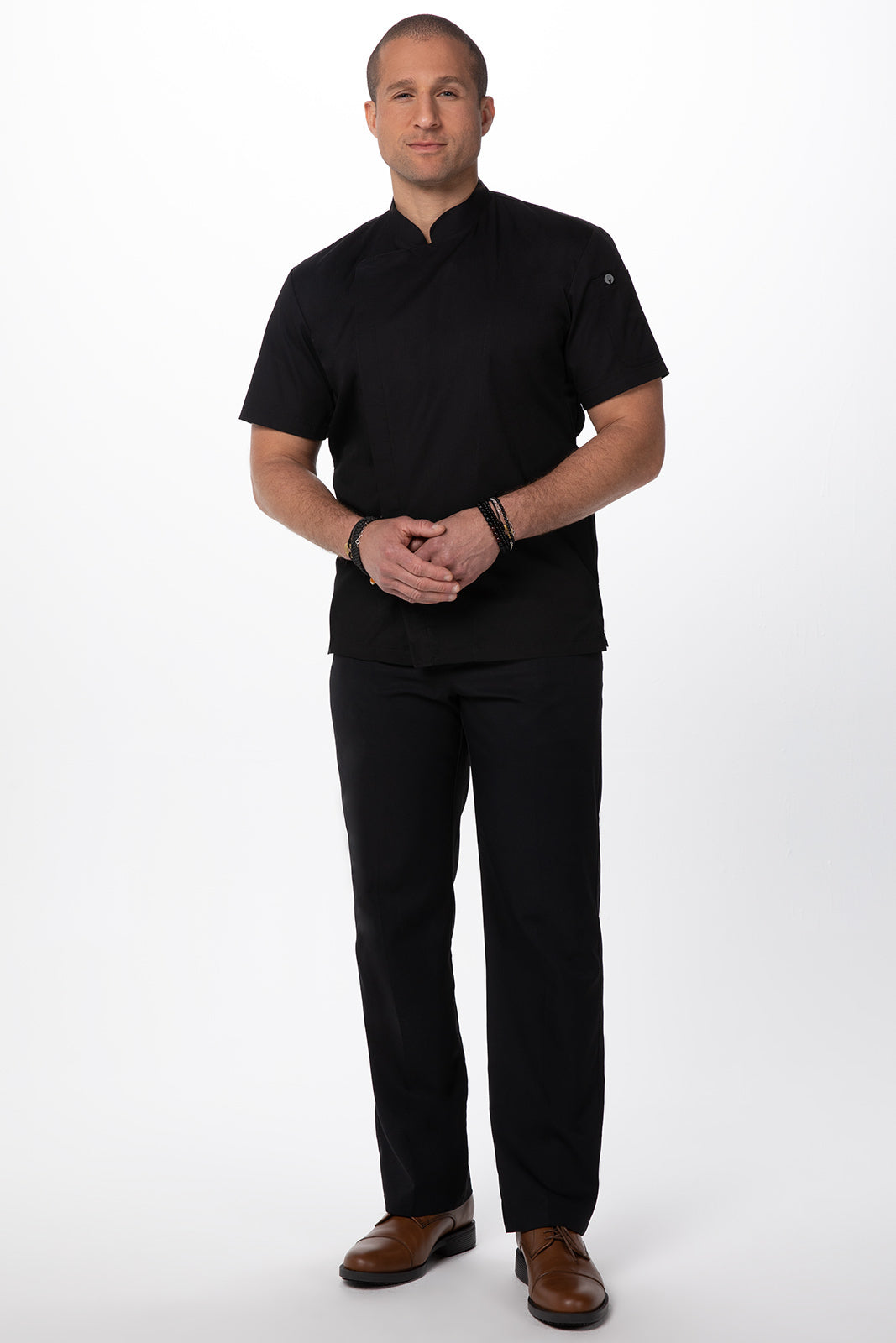 Chef Works Cannes Press Stud Chef Jacket- Black