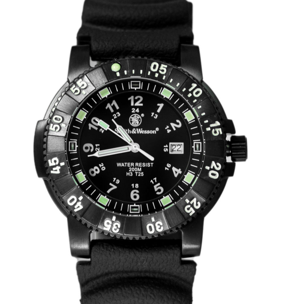Smith & Wesson Diver Watch, Tritium, 45 mm, Black