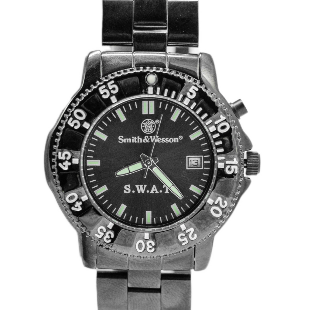Smith & Wesson SWAT Watch - Back Glow, Metal Band