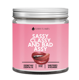 Funny Flames Sassy, Classy and Bad As*y 9 oz Funny Flame Candle For Her | King Of Knives Australia