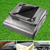 Instahut 7.3x9m Tarp Camping Tarps Poly Tarpaulin Heavy Duty Cover 180gsm Silver