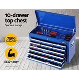 Giantz 17 Drawers Tool Box Trolley Chest Cabinet Cart Garage Mechanic Toolbox Blue