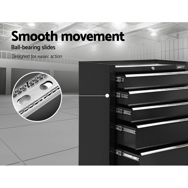 Giantz 5 Drawer Mechanic Tool Box Cabinet Storage Trolley - Black