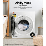 Devanti 5kg Tumble Dryer Fully Auto Wall Mount Kit Clothes Machine Vented White