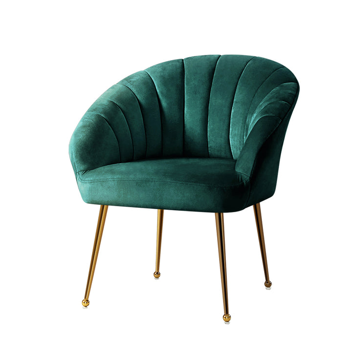 Artiss Eloise Velvet Armchair Green – Stylish Lounge Chair | King of Knives e-store
