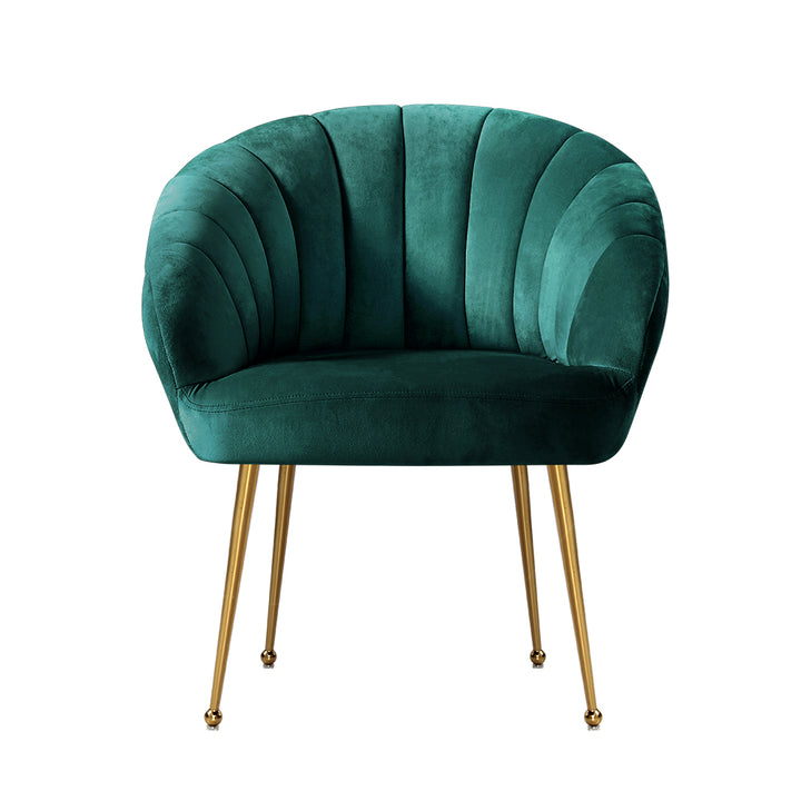Artiss Eloise Velvet Armchair Green – Stylish Lounge Chair | King of Knives e-store