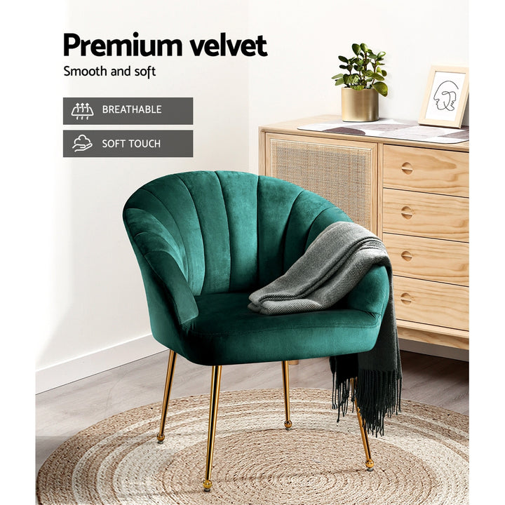 Artiss Eloise Velvet Armchair Green – Stylish Lounge Chair | King of Knives e-store