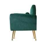Artiss Caroline Velvet Armchair Green – Rolled Arm Accent Chair | King of Knives e-store