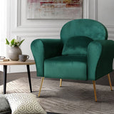 Artiss Caroline Velvet Armchair Green – Rolled Arm Accent Chair | King of Knives e-store