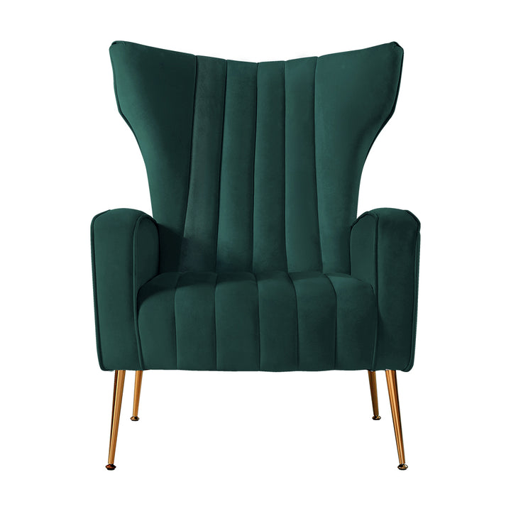 Artiss Kate Velvet Armchair Green – Stylish High-Back Lounge Chair | King of Knives e-store