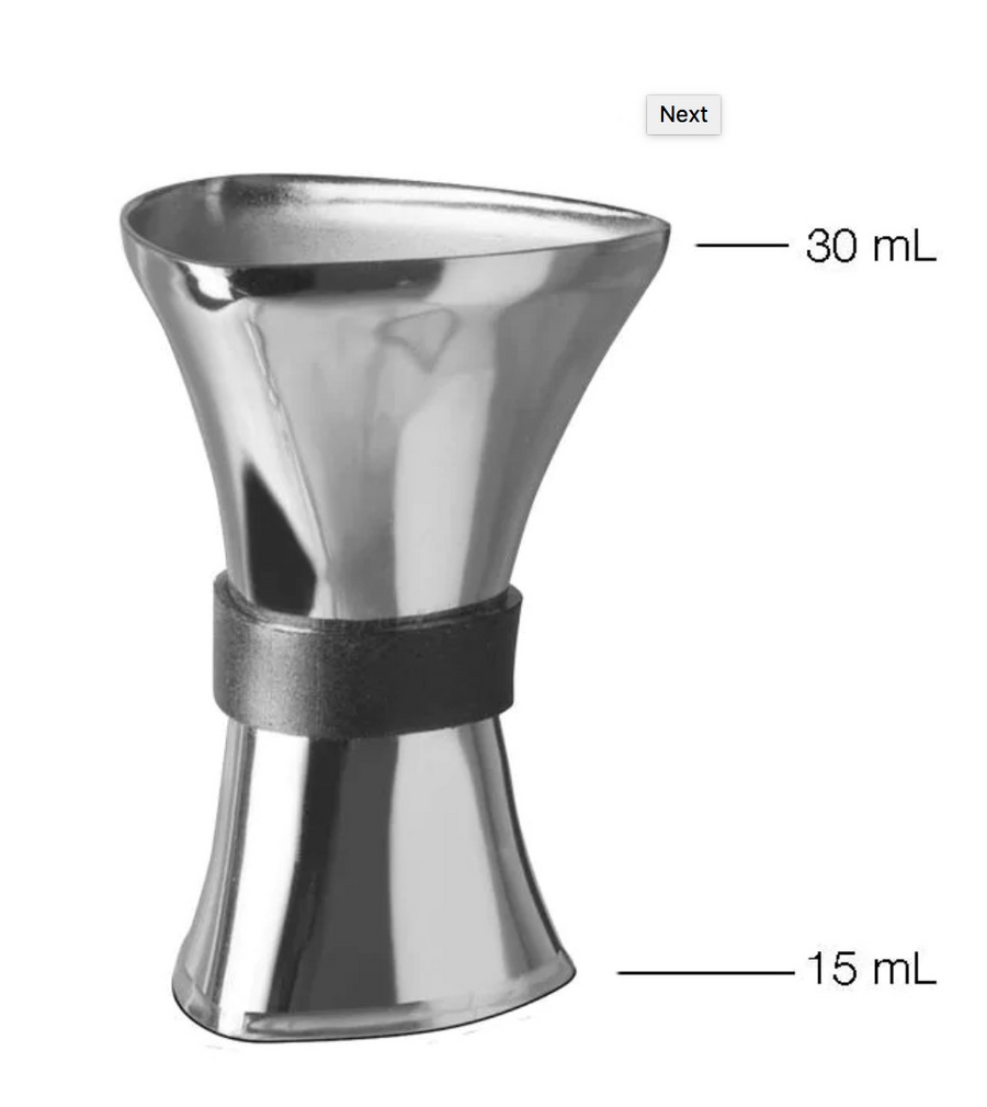 Uber ProMegJig stainless steel dual 30/15mL jigger for cocktail measuring