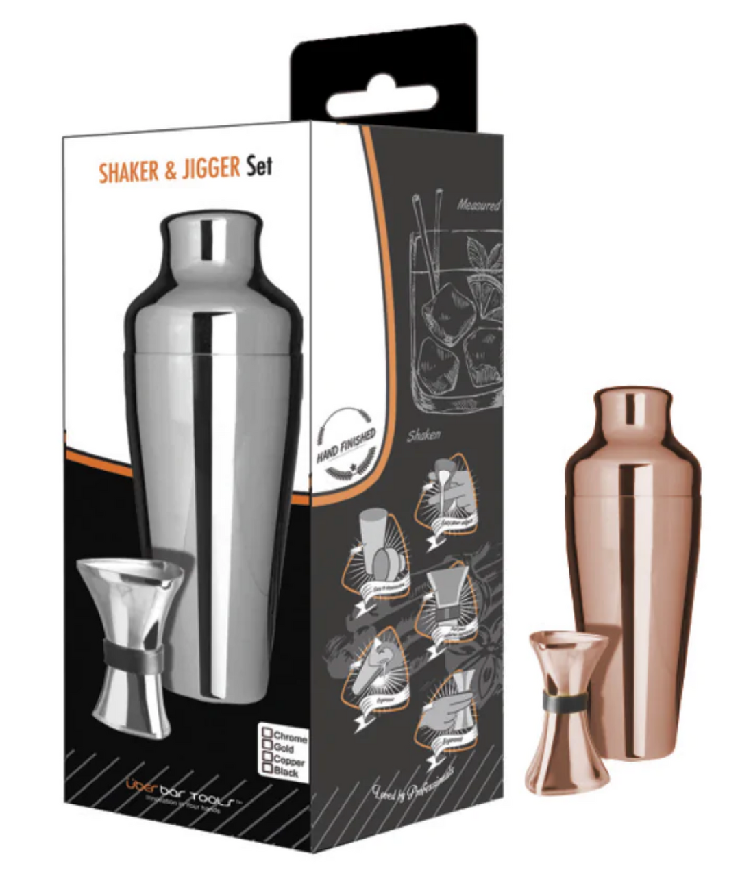 Uber SHAKER & JIGGER SET COPPER