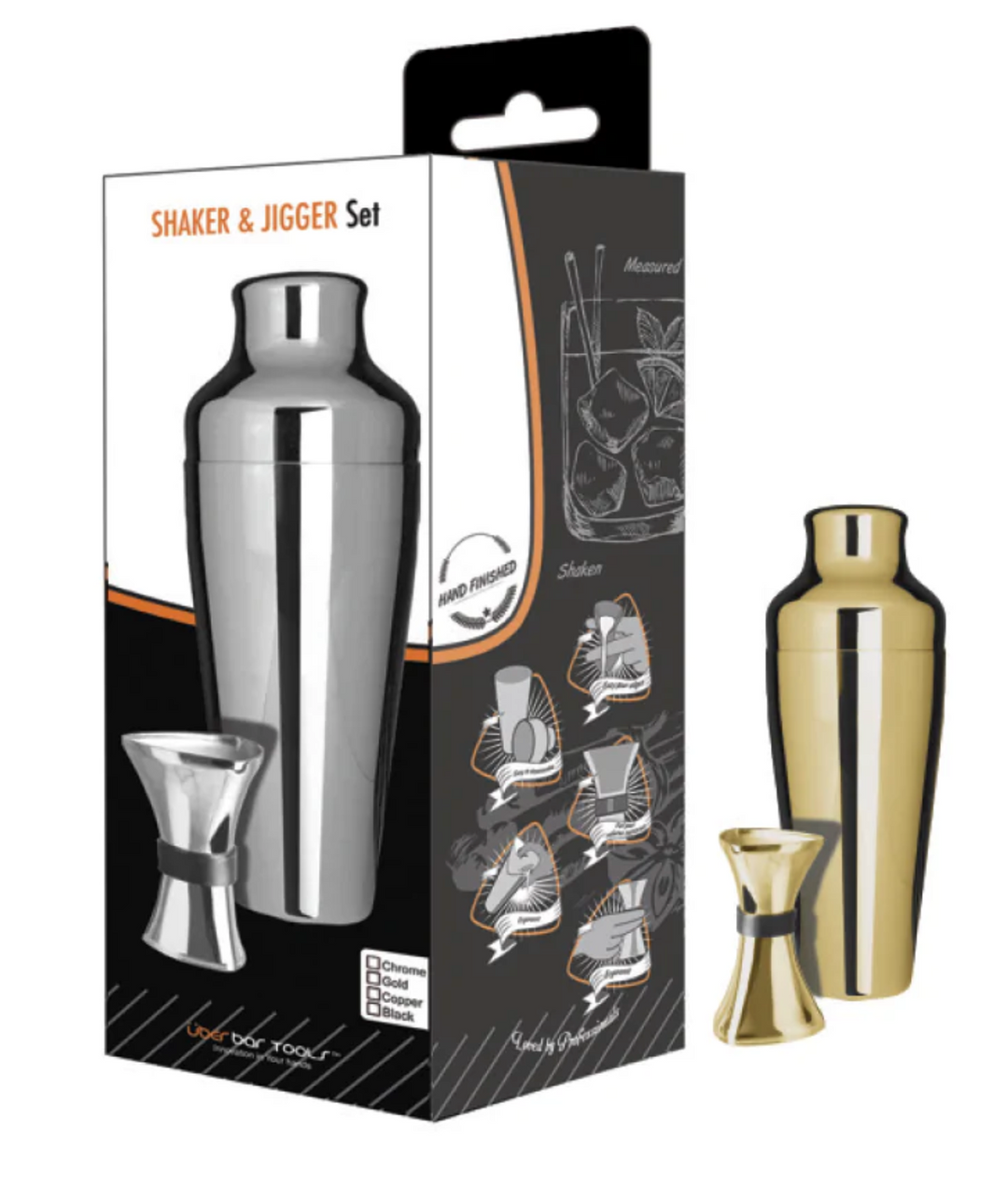 Uber Shaker & Jigger Set Copper for precise cocktails