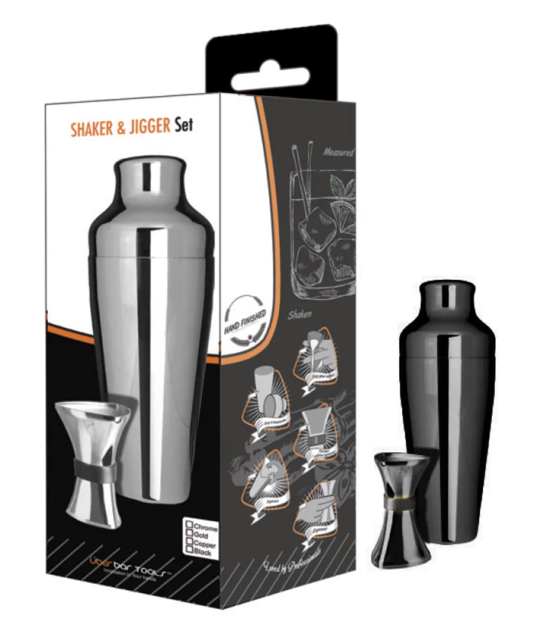 Uber SHAKER & JIGGER SET BLACK