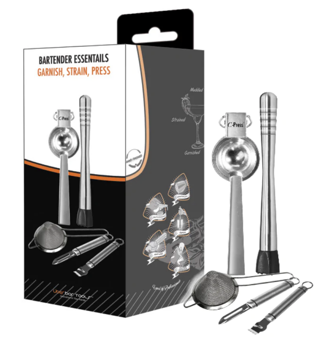 Uber BARTENDER ESSENTIALS SET CHROME