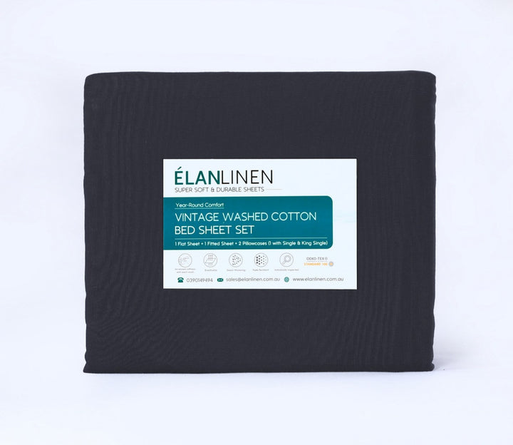 Elan Linen 100% Egyptian Cotton Vintage Bed Sheet | King of Knives