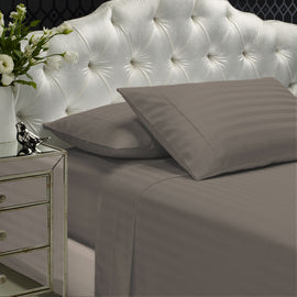 Royal Comfort 1200TC Sheet Set Damask Cotton Blend Ultra Soft Sateen Bedding - King - Pewter