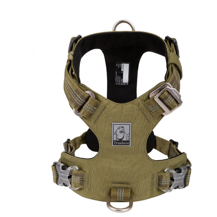 True Love Lightweight army green 3M reflective dog harness medium | Available at King of Knives e-store
