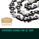 2 x 12 Baumr-AG Chainsaw Chain 12in Bar Spare Part Replacement Suits Pole Saws