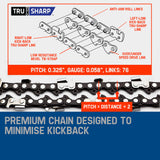 MTM Chainsaw Petrol Commercial 20 Bar E-Start Tree Pruning Chain Saw HP