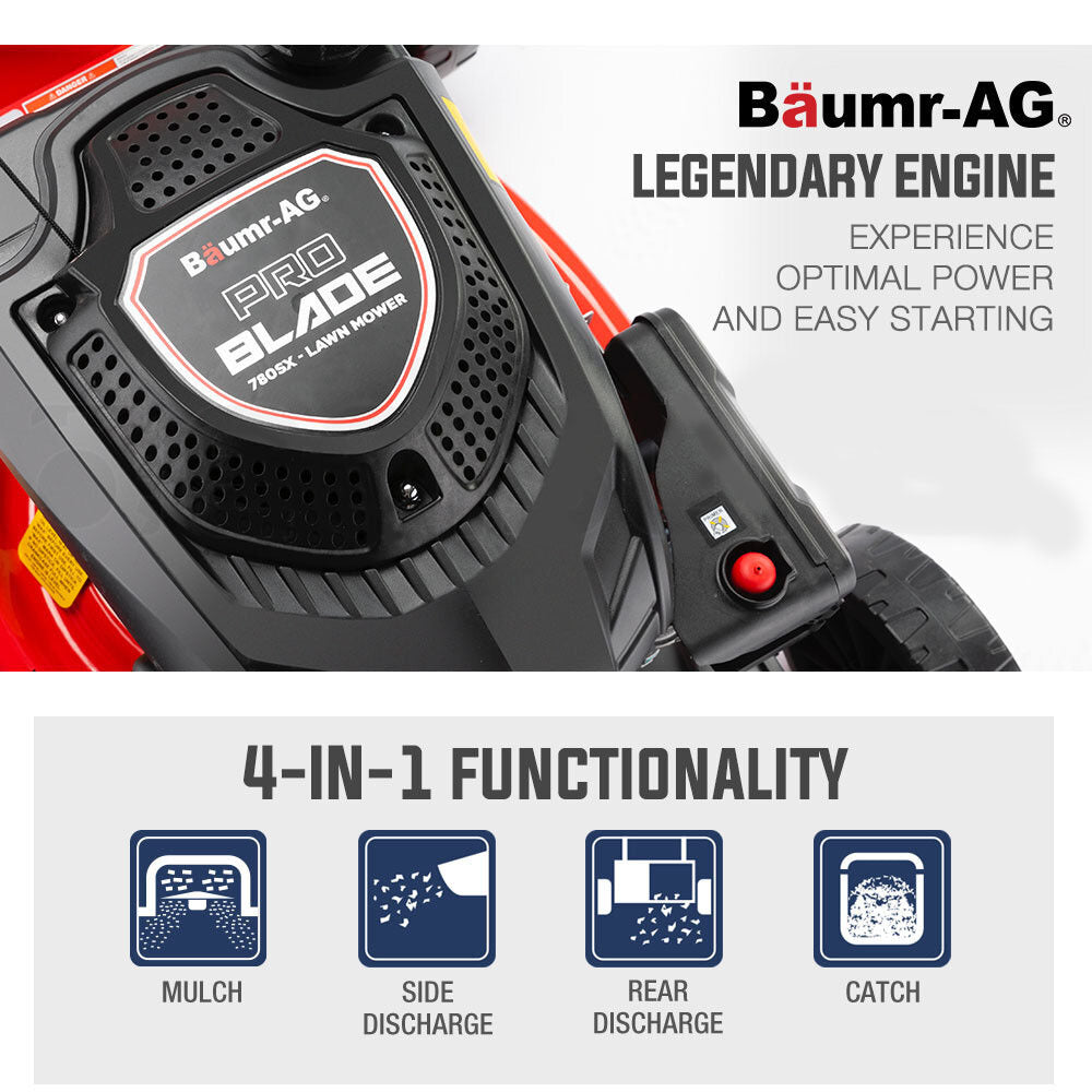 Baumr-AG 18" 220cc Petrol Lawn Mower Self-Propelled 4-Stroke