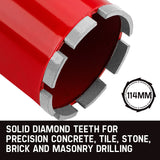 Baumr-AG Diamond Core Drill Bit 114mm Concrete Wet Dry Tile Stone Brick Marble 1-1/4 UNC