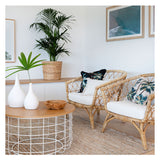 Cushion Cover-Coastal Fringe Natural-Palm Trees Natural-45cm x 45cm