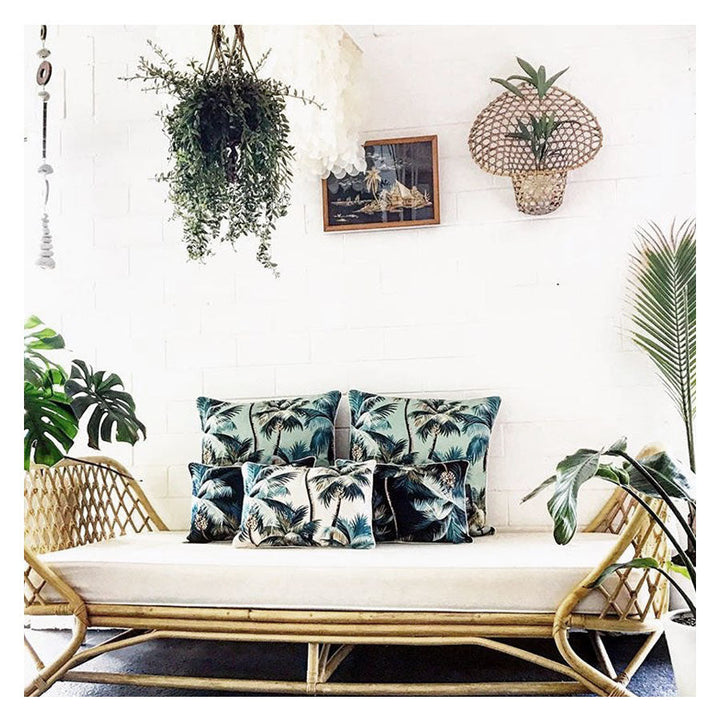 Cushion Cover-With Piping-Palm Trees Lagoon-60cm x 60cm