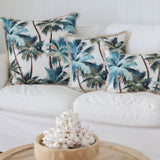 Cushion Cover-Coastal Fringe Natural-Palm Trees White-35cm x 50cm