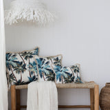 Cushion Cover-Coastal Fringe Natural-Palm Trees White-45cm x 45cm