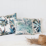 Cushion Cover-Coastal Fringe Natural-Palm Trees White-45cm x 45cm