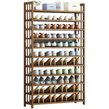 8 Tier Tower Bamboo Wooden Shoe Rack Corner Shelf Stand Storage Organizer