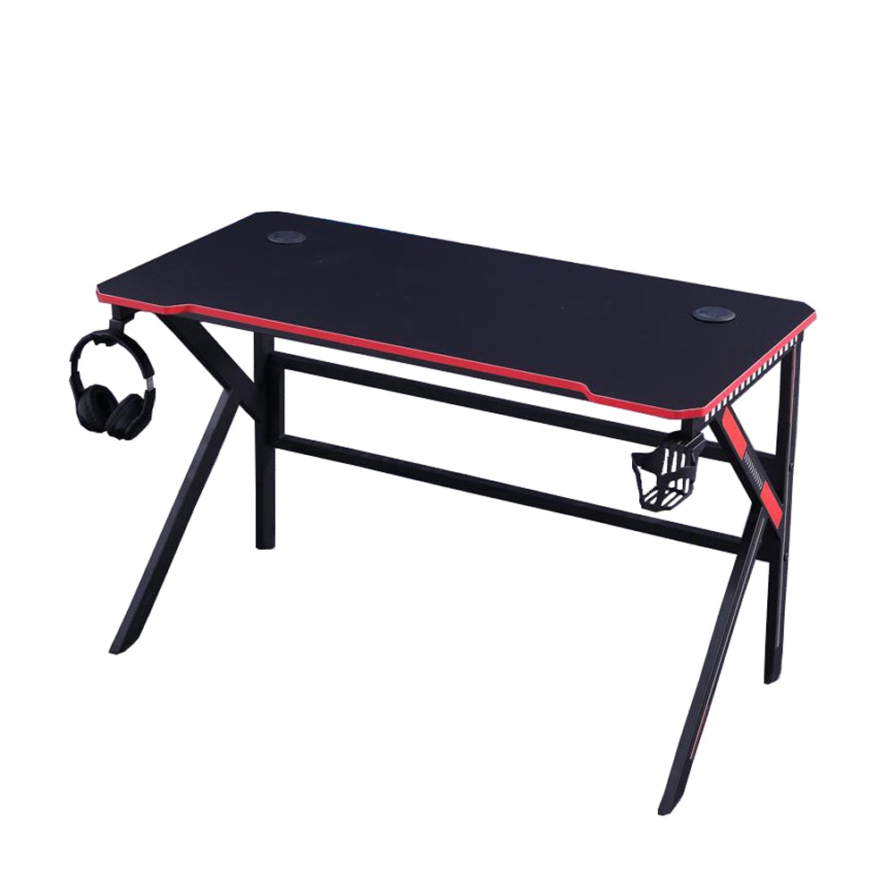D2105 140cm Gaming Desk Black with RGB & Carbon Fiber Finish