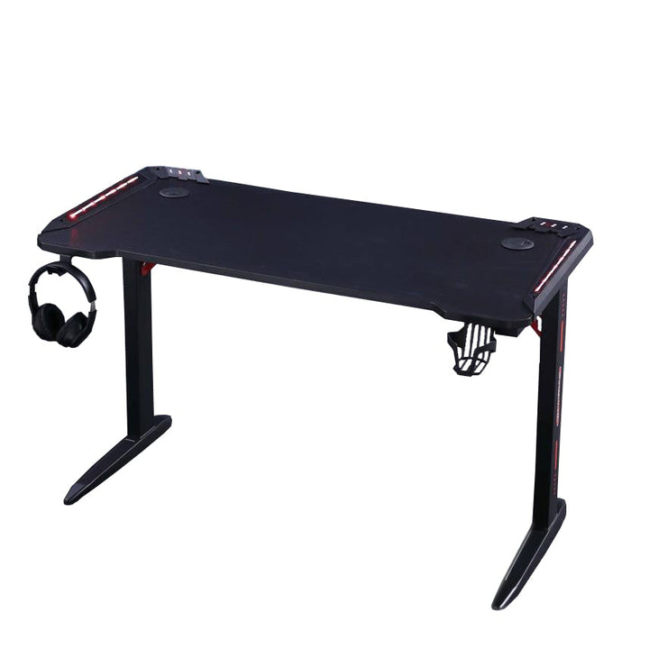 D2105 140cm Gaming Desk Black with RGB & Carbon Fiber Finish