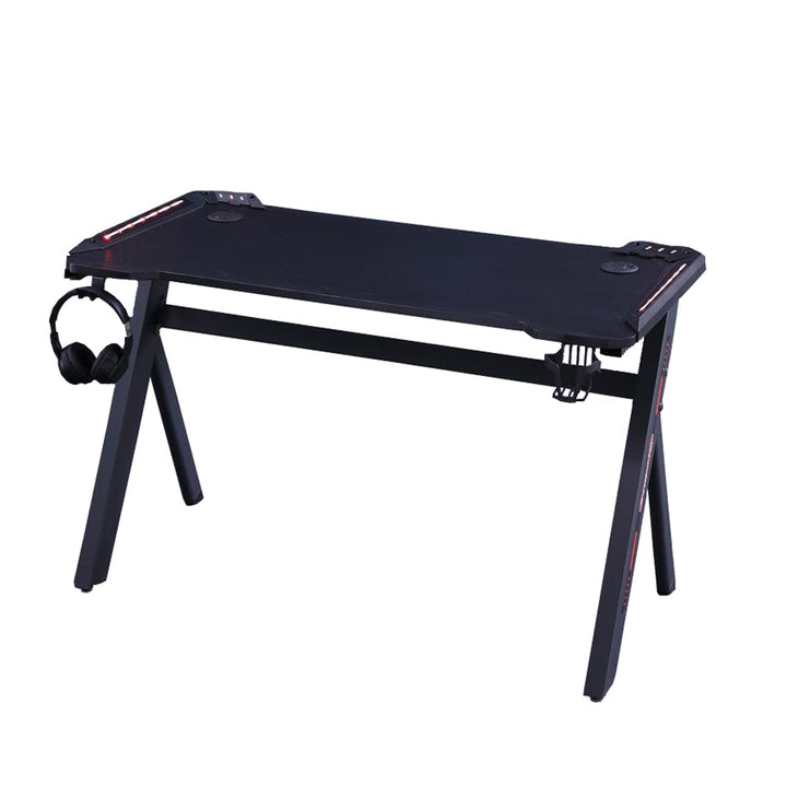 D2105 140cm Gaming Desk Black with RGB & Carbon Fiber Finish