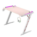 120cm RGB Gaming Desk Pink with LED Lights & Z-Shaped Frame | King of Knives e-store
